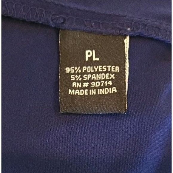 MSK Petite Rhinestone Strap Dress Navy Blue Large Open Sleeve Cold Shoulder 3/4 - Picture 8 of 10